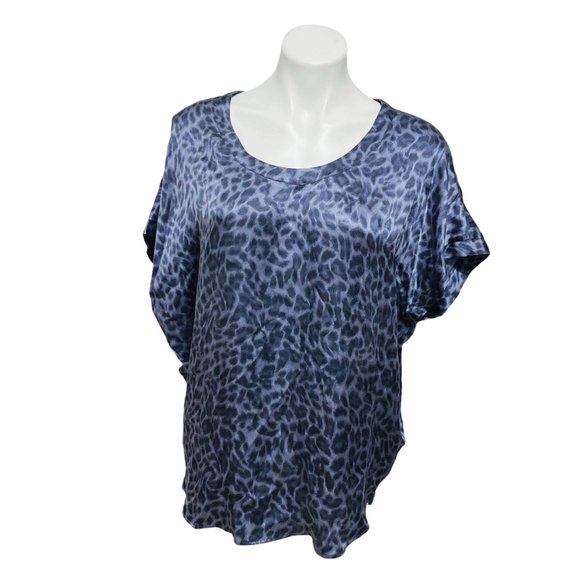 Joie Small Joann C Animal Print Silk Blouse - Picture 2 of 8